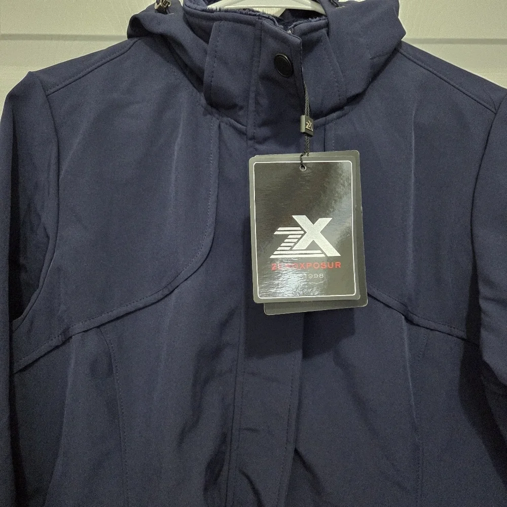 ZeroXposur women's all season Softshell Full Zip Navy Blue jacket Size Medium - Picture 3 of 14